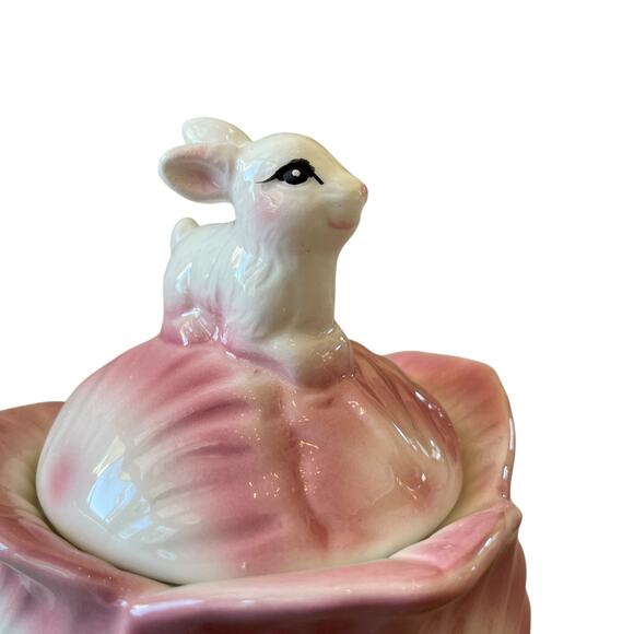 Corner Ruby Spring Collection Pink Cabbage & Bunny Creamer & Sugar Bowl New - Picture 7 of 16